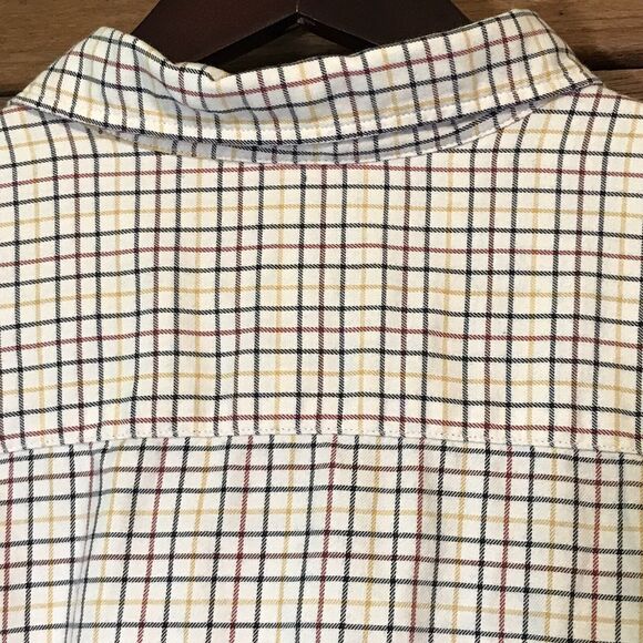 Vtg. Polo Jeans Company Ralph Lauren Loop Collar Men's XL Cream Plaid LS Shirt - Picture 10 of 13